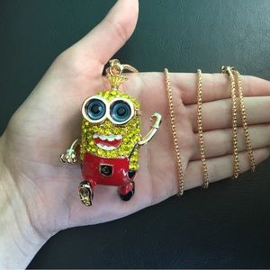Aesthetic Fierce Red Running Minion Necklace